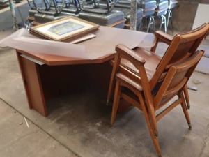 lot 123 image: PAINTINGS, A TABLE, 2 CHAIRS