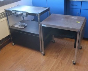 lot 147 image: 1 ROLLING CART AND 1 TYPEWRITER TABLE