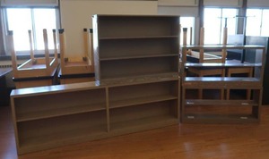 lot 152 image: 4 WOODEN BOOK SHELVES