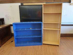 lot 153 image: 2 WOODEN SHELVES