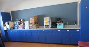 lot 191 image: LONG CABINETS WITH COUNTER TOP.
