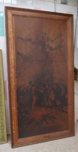 lot A4 image: LARGE ANTIQUE FRAMED ARTWORK
