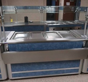 lot 204 image: NSF FOOD COMMERCIAL BAIN-MARIE BUFFET WITH GLASS GUARDS