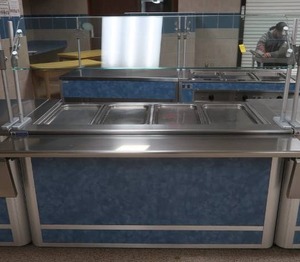 lot 207 image: NSF FOOD COMMERCIAL BAIN-MARIE BUFFET WITH GLASS GUARDS