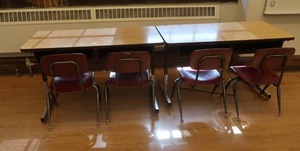 lot 319 image: 2 DESKS AND 4 CHAIRS