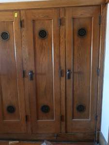 lot 346 image: 2 ANTIQUE WALL CABINETS (UNIQUE)