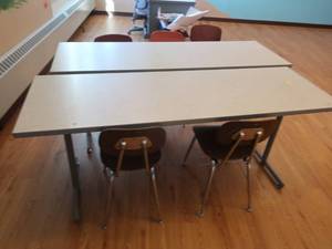 lot 355 image: 2 TABLES AND 5 CHAIRS