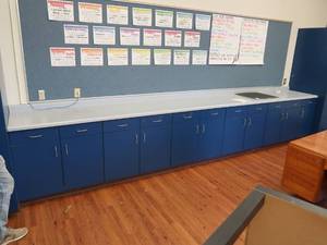 lot 412 image: LONG COUNTERTOP WITH CABINETS