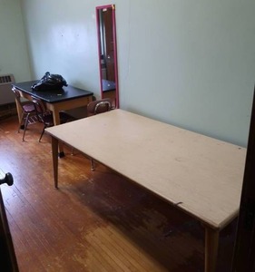 lot 425 image: 2 TABLES, A MIRROR, 3 CHAIRS