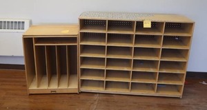 lot 458 image: 2 WOODEN SHELFS