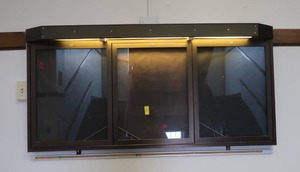 lot 491 image: 3 WINDOW DISPLAY CASE WITH LIGHTS