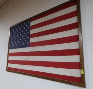lot 501 image: AMERICAN FLAG IN WOODEN FRAME