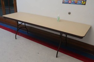 lot 509 image: 8 FOOT POLY MOLD TABLE