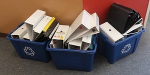 lot 512 image: 3 BINS FILLED WITH 3-RING BINDERS