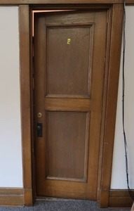 lot 540 image: ANTIQUE WOODEN DOOR, BUNCH OF SHELVES