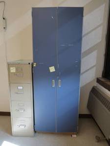 lot 559 image: TALL CABINET AND A FILING CABINET