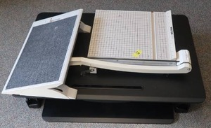 lot 578 image: BLACK ALERA STANDING DESK, PAPER CUTTER