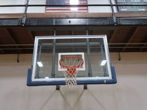 lot 608 image: 2 BASKETBALL HOOPS WITH BACKBOARD