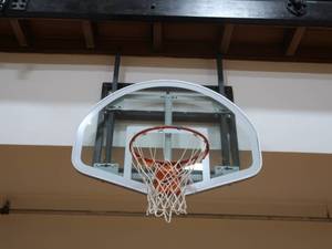 2 BASKETBALL HOOPS WITH BACK BOARDS