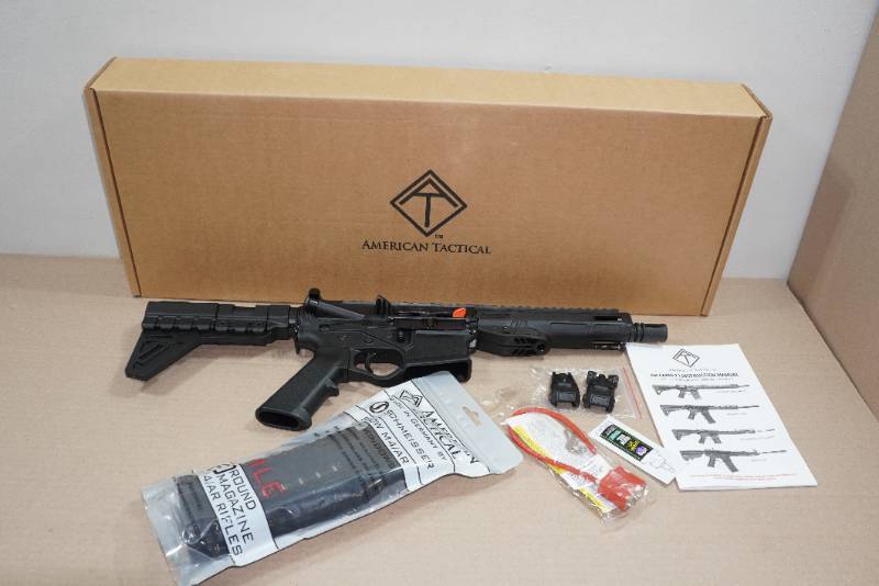 lot 549 image: NEW American Tactical Alpha Maxx .2235.56 Semi-Auto AR-Format Pistol - 60 Round Magazine