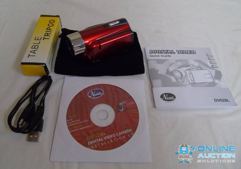 New Nink Newlink DV528L 6 Digital Video Camera 5MP LCD Display with Table Tripod - Red