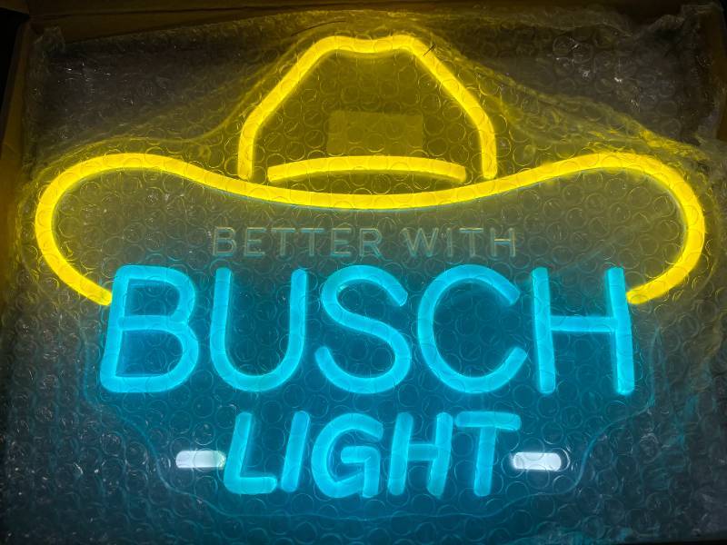 lot 4E image: Busch Light Cowboy Better With LED Neon Beer Sign - Brand New