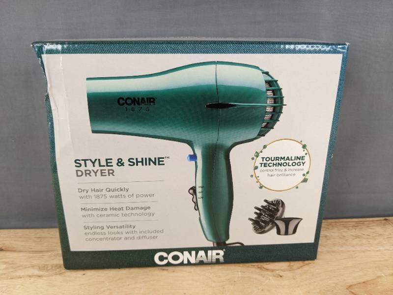lot 59P image: Conair Style & Shine Hair Dryer 1875W Tourmaline Technology - New