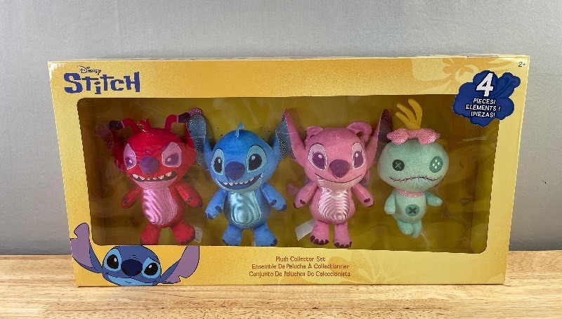 lot 26G image: Disney Stitch Plush 4 Stuffed Animal Collector Set $40 Retail - Brand New