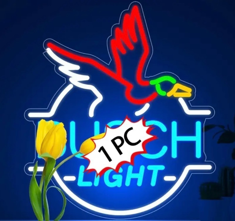 lot 1F image: Busch Light Duck LED Neon Beer Sign - Brand New