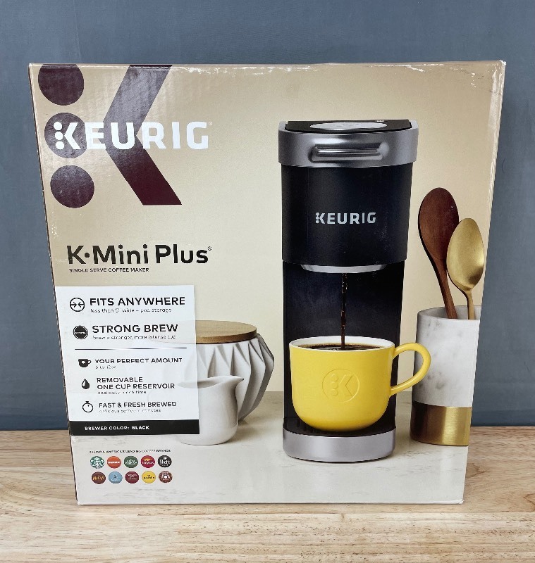lot 7G image: Keurig K-Mini Plus Single Serve K-Cup Pod Coffee Maker, Black $109 Retail - Brand New