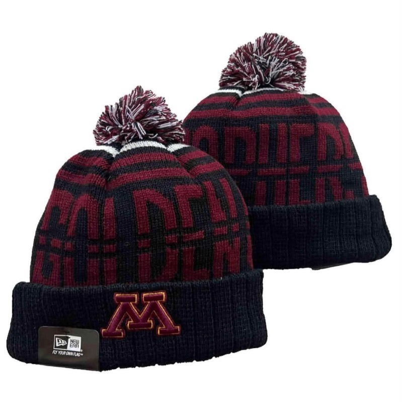 lot 18D image: Brand New Minnesota Gophers New Era Embroidered NCAA Black Beanie Adult Winter Hat I