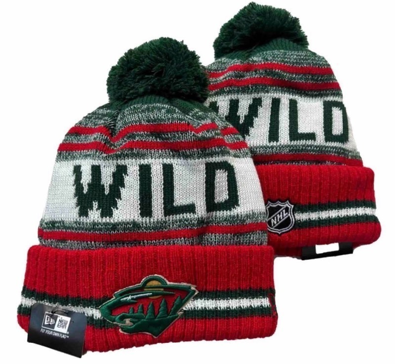 lot 1G image: New Era Minnesota Wild Embroidered NHL Hockey Beanie Adult Winter Hat - Brand New I