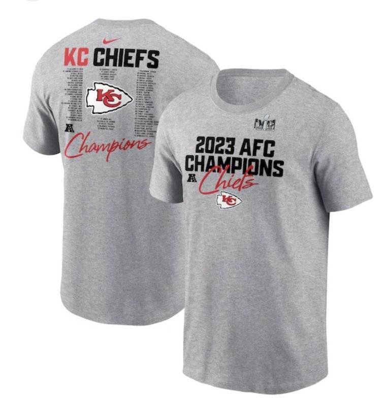 lot 139P image: Nike NFL Kansas City Chiefs 2023 AFC Champions Football T-Shirt Mens Medium - Brand New