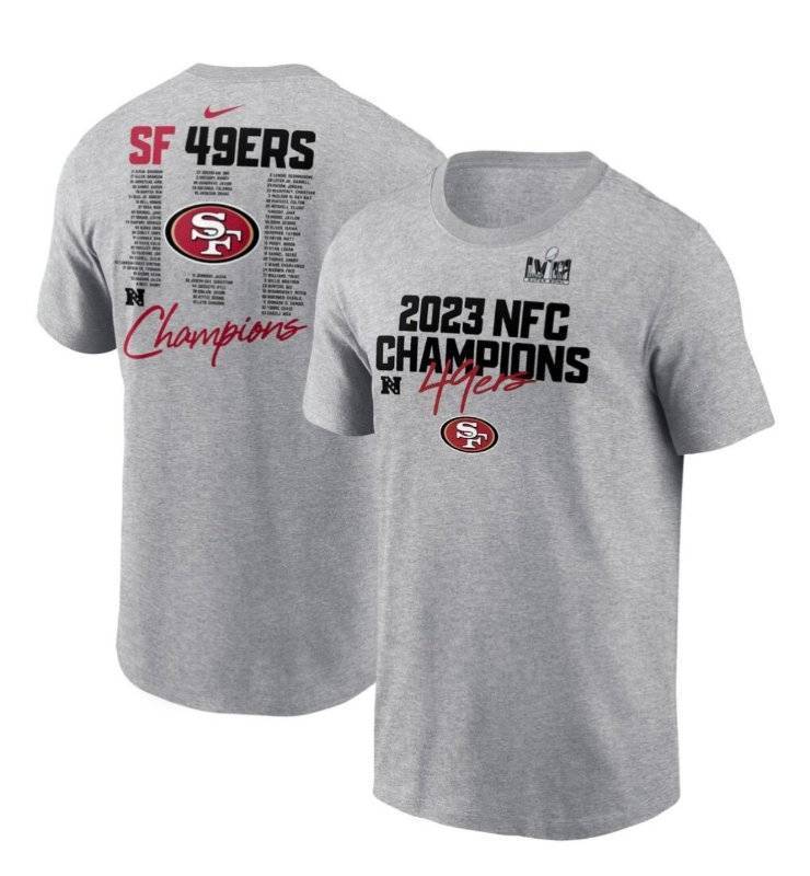 lot 155Q image: Nike NFL San Francisco 49ers 2023 NFC Champions Size Mens Large T-Shirt - Brand New