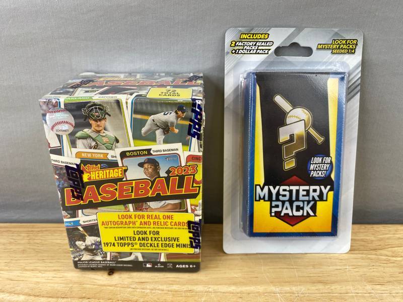 lot 24G image: 2023 Topps Heritage MLB Baseball Blaster Box & Mystery Pack Lot - Brand New