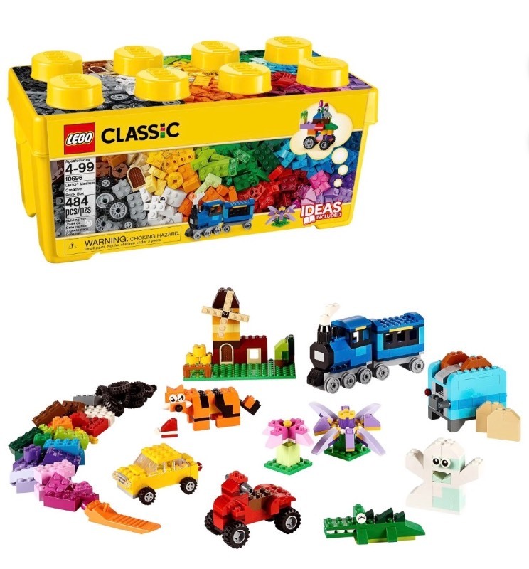 LEGO Classic Medium Creative Brick Box 10696 Toy Set with Train, Car, Tiger - Brand New