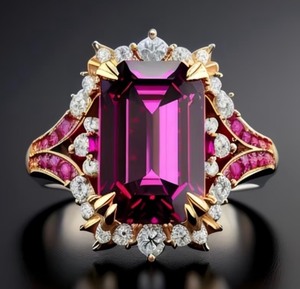 lot 31J image: Moissanite Silver Plated Luxury Elegant Ring, Size 8 - Brand New