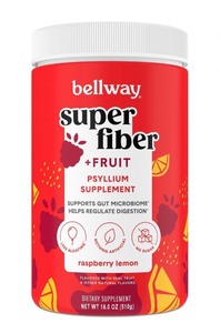 lot 19D image: Bellway Super Fiber Fruit, Psyllium Husk Powder Fiber Supplement, Raspberry Lemon, 1.2 lbs. $30 Retail - Brand New
