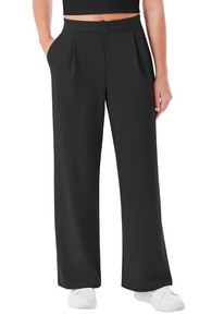 lot 99D image: Members Mark Womens Modern Wide Leg Black Trousers, Size XS - Brand New