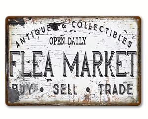lot 68R image: Flea Market Buy Sell Trade 8 x 12 Metal Sign - Brand New