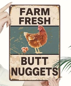 lot 98R image: Farm Fresh Butt Nuggets 8 x 12 Metal Sign - Brand New