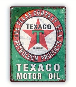 lot 57R image: Texaco Motor Oil 8 x 12 Metal Sign - Brand New