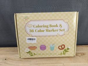lot 205 image: Sweet Taste Coloring Book Set with 36 Markers - Brand New