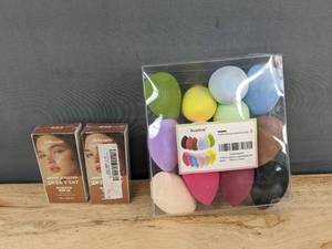 lot 171 image: 2 LaKerain Skin Tint 0.63 oz & 12 Scartink Facial Makeup Sponges - Brand New