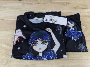 lot 185 image: Lowillar Wednesday Top & Pant - Elastic Waist - Girls Size 10 - Brand New