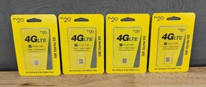 lot 191 image: 4 h2o Wireless 4G LTE SIM Starter Kit - Brand New