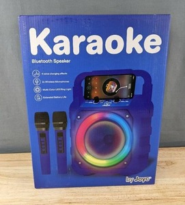lot 25T image: Joyc Karaoke Bluetooth Speaker with 2 Wireless Microphones - Brand New