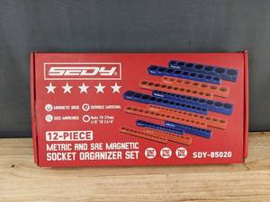 lot 82P image: SEDY SDY-85020 12-Piece Magnetic Socket Organizer Set - Brand New