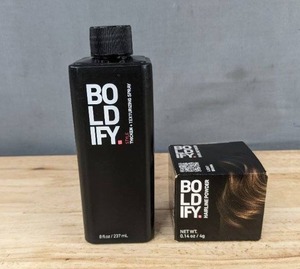 lot 213 image: Boldify Hair Thickening Spray 8 oz & Boldify Hairline Powder 0.14 oz - Brand New