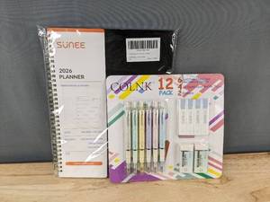 lot 229 image: SUNEE 2026 Planner & 12 COLNK Mechanical Pencils - Brand New
